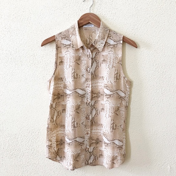Equipment Sleeveless Snake Print Button-down XS - Picture 1 of 3